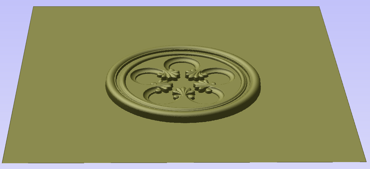 Flat view of the model containing only a piece of clipart
